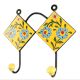 Yellow Ceramic Floral Tile Hook